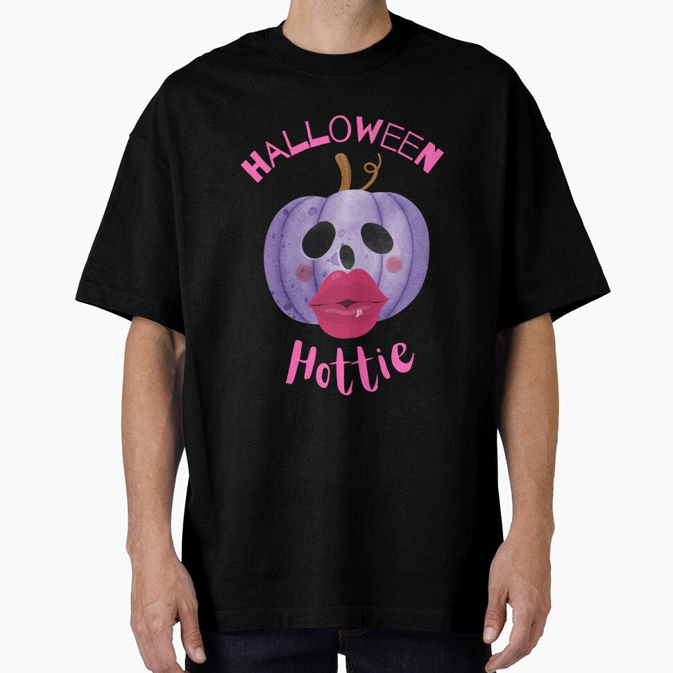 Halloween Hottie (in black) - Funny Halloween Pumpkin Head by CosmicStory