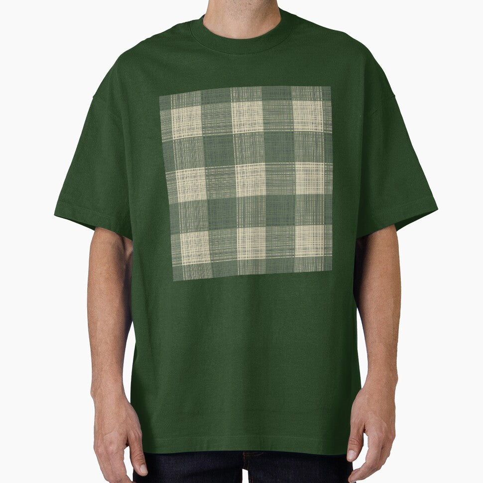Woven Texture Farmhouse Buffalo Check in Cream + Sage Green by YesterdayColl