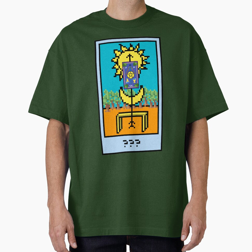Wait, is this pixel art tarot? Green - Bonus Card (Design for T-shirt, stickers and other accessories) by Pixel Waite