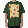 Autumn Leaf Toss in Eggshell with Burlap Texture by YesterdayColl