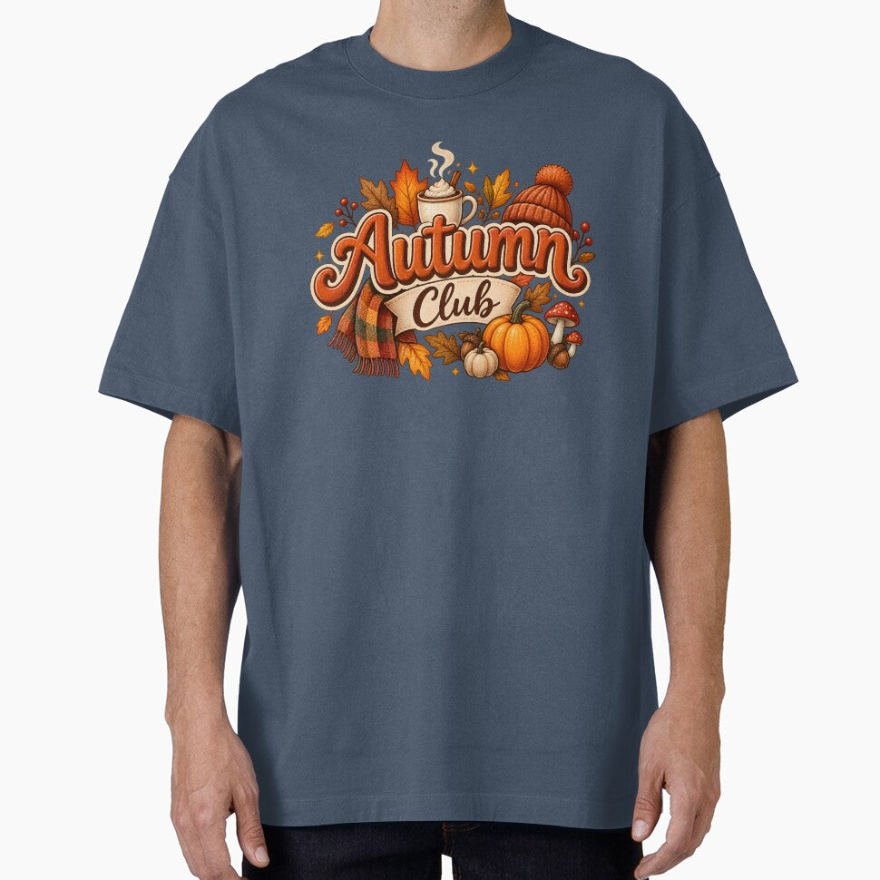 Autumn Club – Cozy Fall Season with Pumpkin, Coffee & Leaves by blankTeeShirt