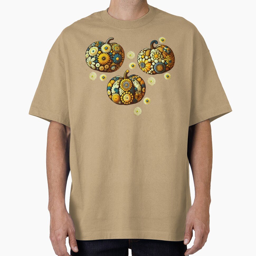 Floral Pumpkins Yellow by SilverPegasus