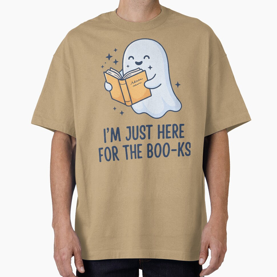 Cute Ghost Reading Book - I'm Just Here For The Boo-ks Halloween by MyHappyArtShop