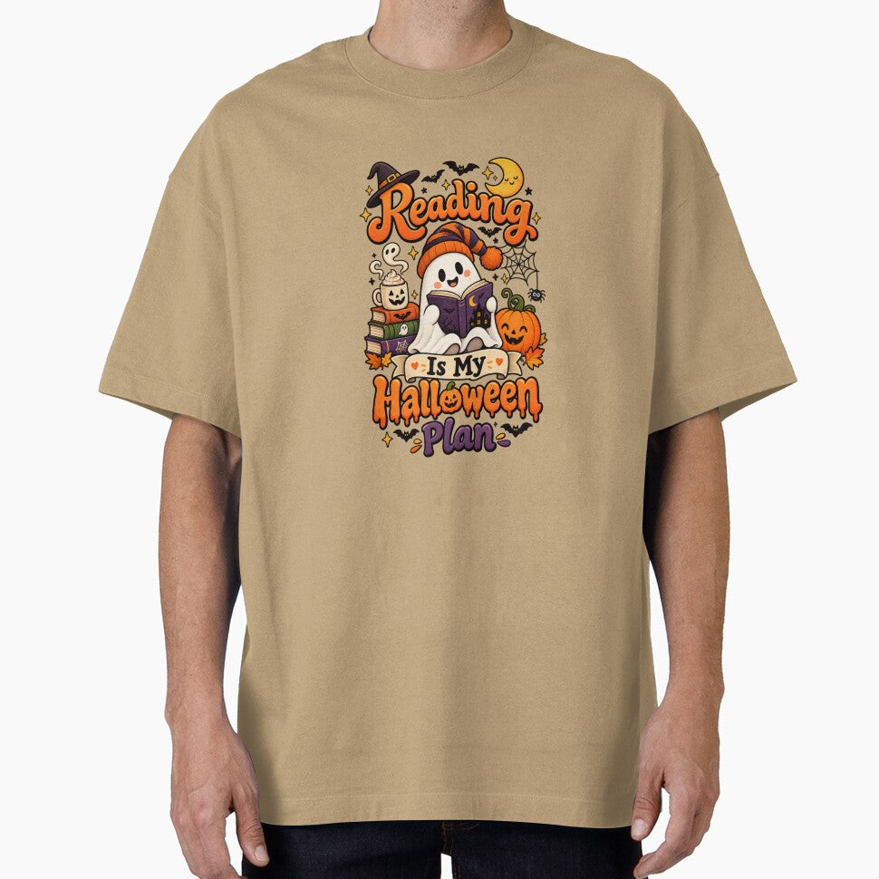 Reading Is My Halloween Plan – Cute Ghost Book Lover Halloween Design by BankshopTH