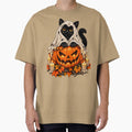 Vintage Halloween Cat – Black Cat Ghost & Pumpkin by Nexavri Art