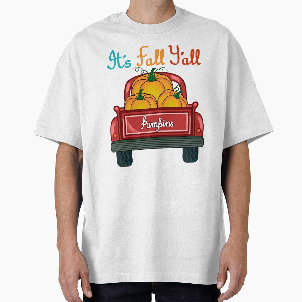 It's Fall Y'all Pumpkins Truck Red by Isma Saleem