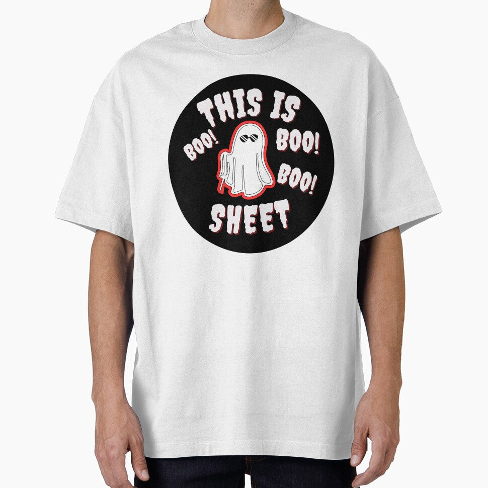 MAN THIS IS BOO SHEET, THIS IS SOME BOO SHEET, Cute Halloween Ghost, Cool Orange Ghost (Red) by STC SHOP