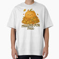 Falling for Fall – Cute Pumpkin in Autumn Leaves | Cozy Fall Illustration by FusionTeeDesign