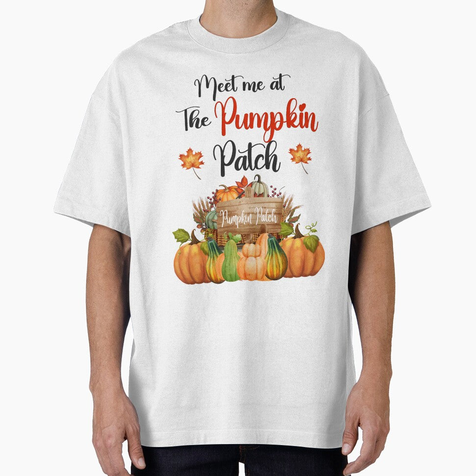 Meet Me at The Pumpkin Patch T-Shirt/ Pumpkin Patch Decor/ Pumpkin Patch Greeting Cards/Pumkpin Patch Kitchen Apron/Pumpkin Patch Stickers/ Fall Pumpkin Stickers/Fall Pumpkin Blanket and Hoodies by KingdomKubs