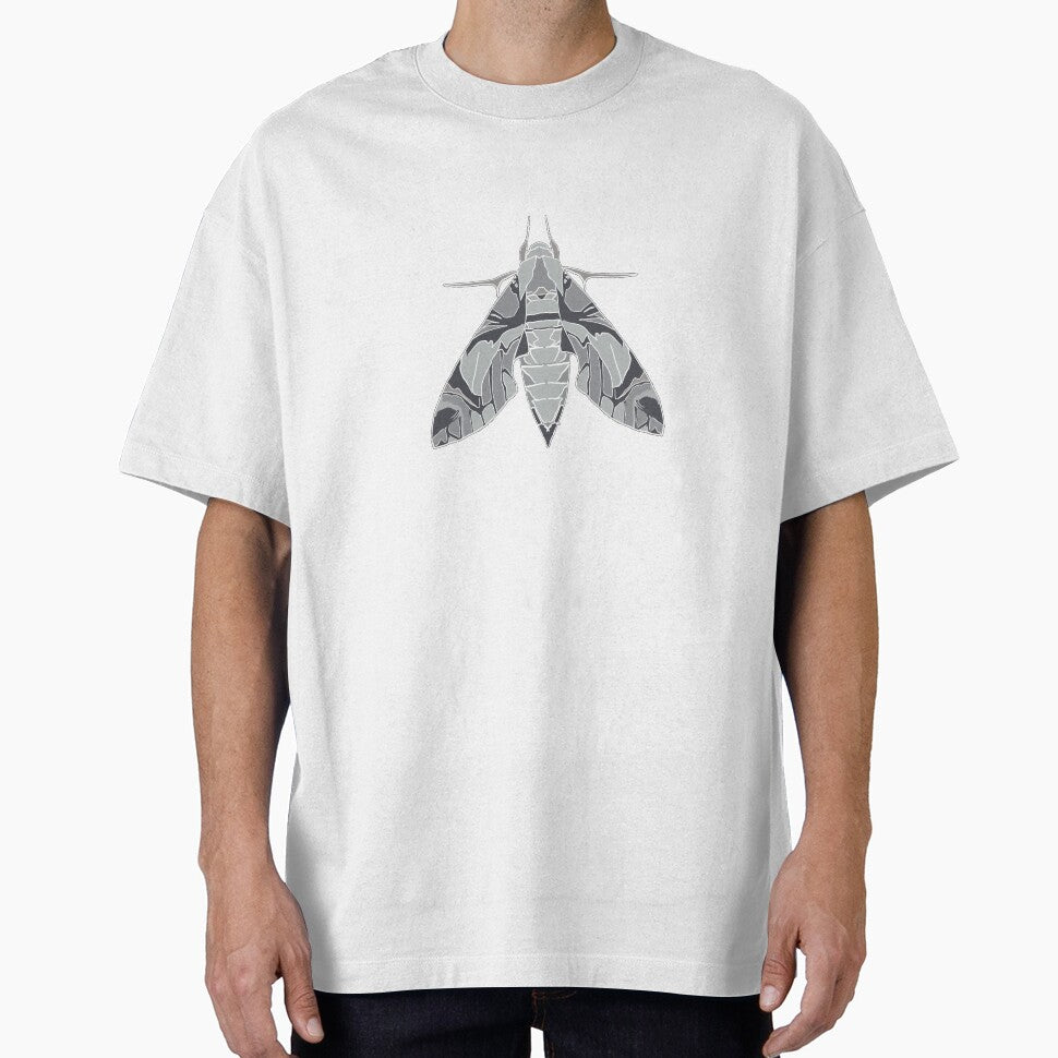 inverted oleander Moth black and white by Moth-Oak