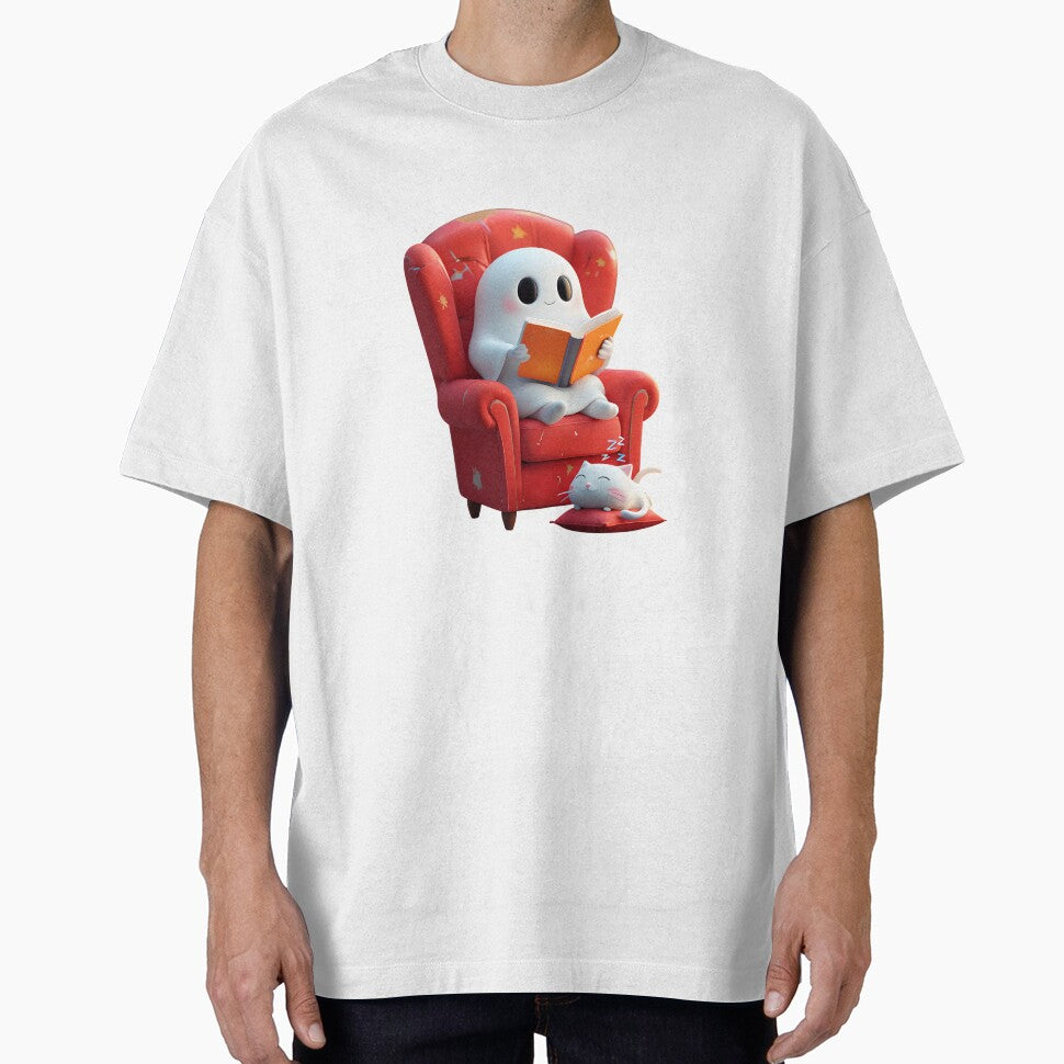 Ghost Reading a Book | Spooky Book Lover Design by GoxyVision