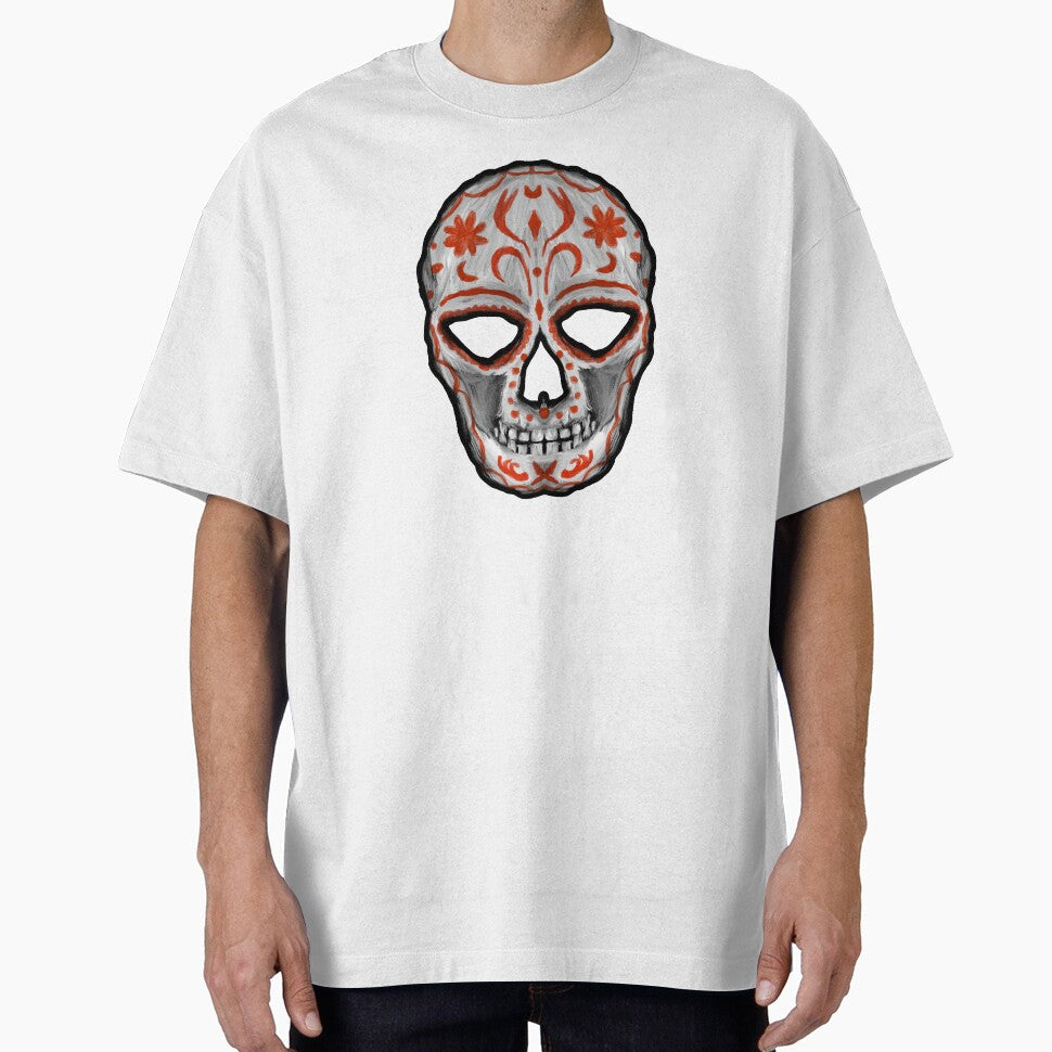 Sugar skull with red by CrazyFozBazaar