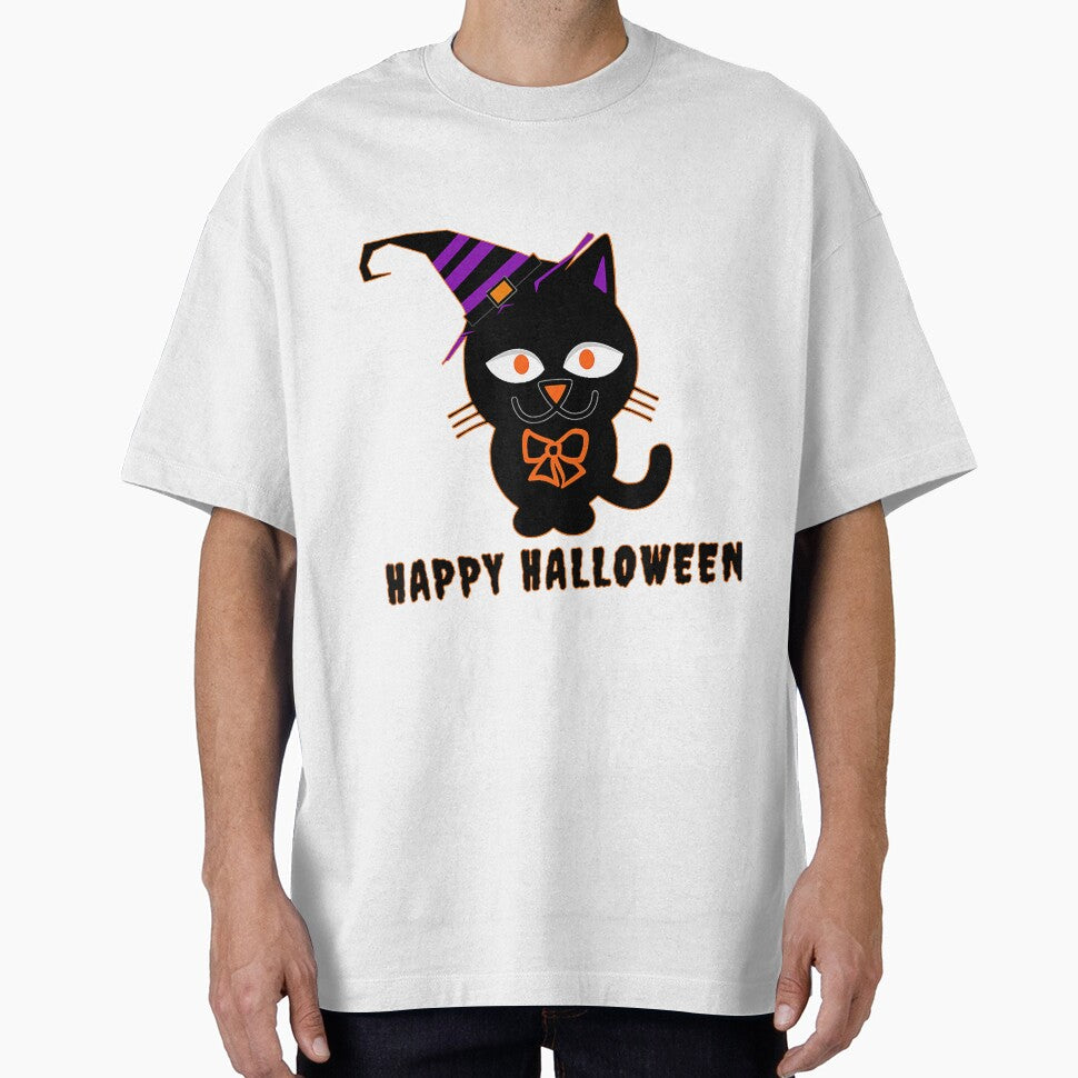 Cute Halloween Kitty with Hat and Bow for Trick or Treat by HolmesMillie1