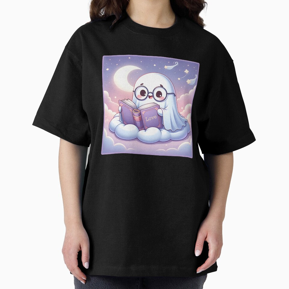 Cute sheet Ghost Reading a Book by Unitepeople