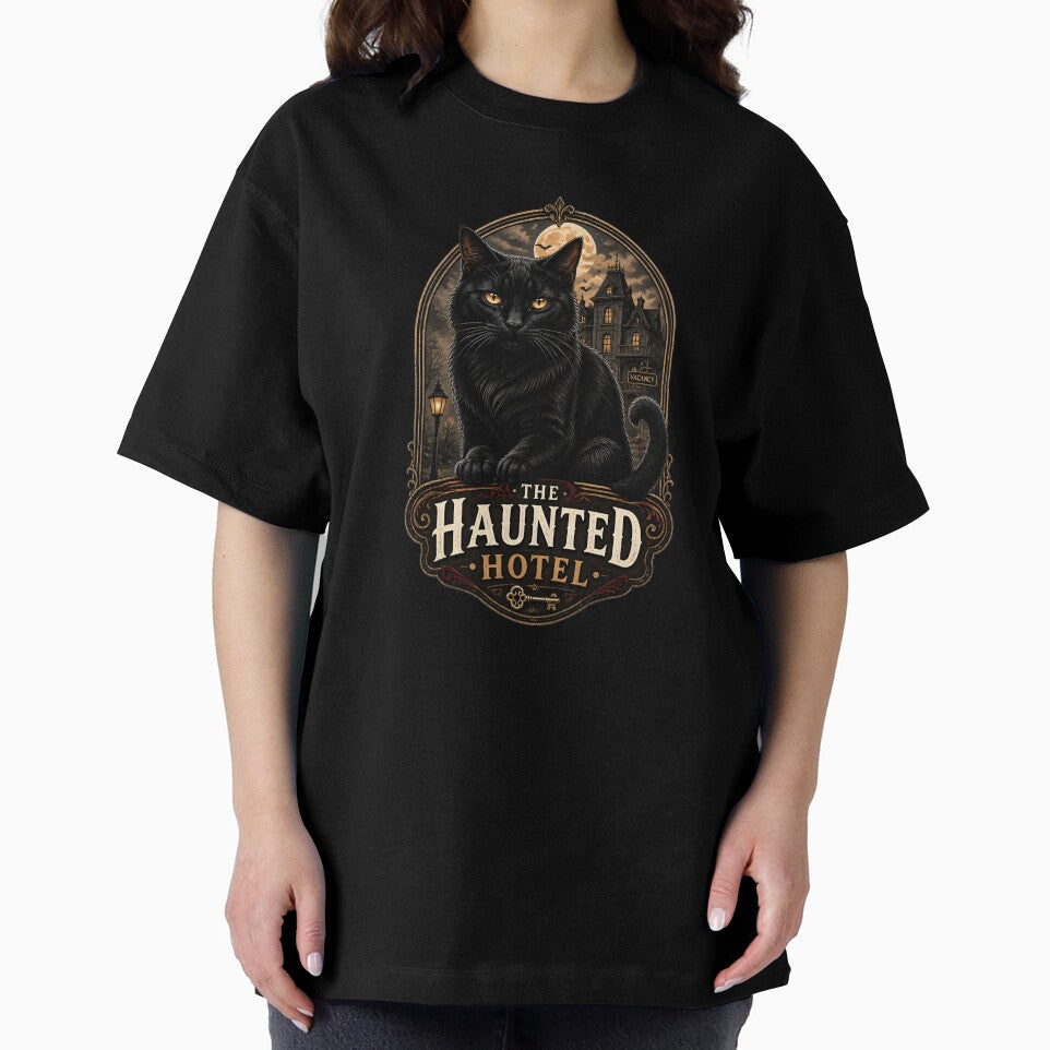 Haunted Hotel Cat Retro Halloween Poster Halloween by KristenosNehk