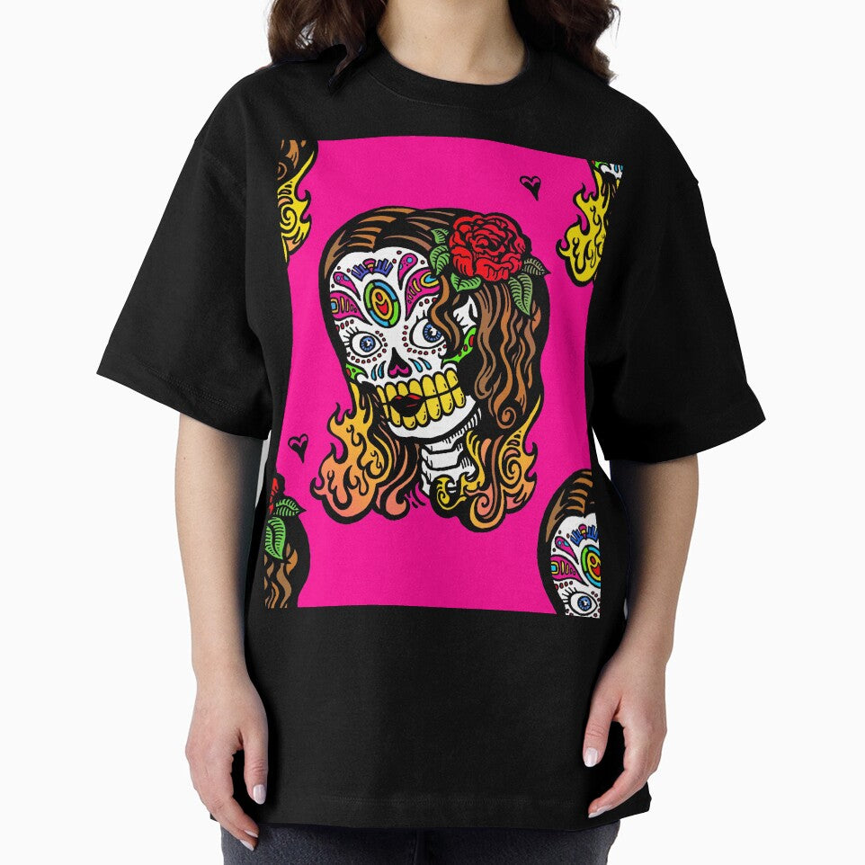 pink halloween Sugar Skull Girl by Gossip Rag