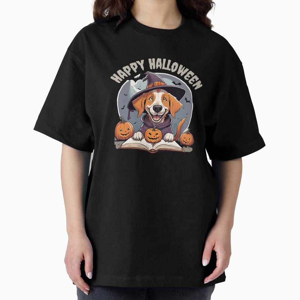 Happy Halloween Funny Retriever Dog Reading a Book, 2025 Halloween by TreetopStudios