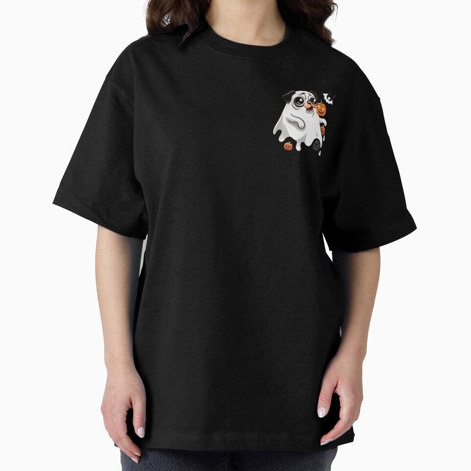Funny Halloween Cartoon Dog T-Shirt & Stickers – Cute Ghost Dog in Costume, Spooky Fun & Halloween Humor by mouradsb