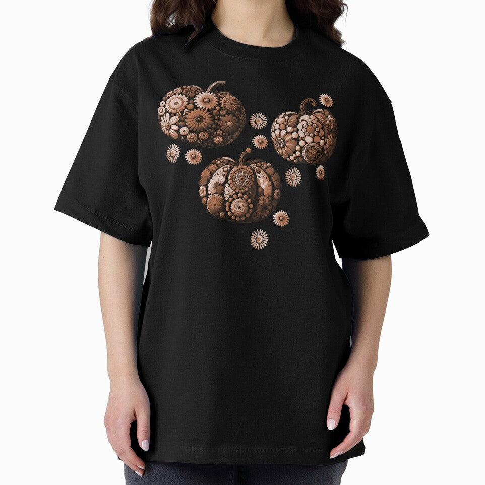 Floral Pumpkins Brown by SilverPegasus
