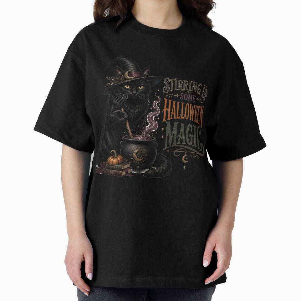 Cauldron Black Cat Gothic Storybook Poster Halloween by KristenosNehk