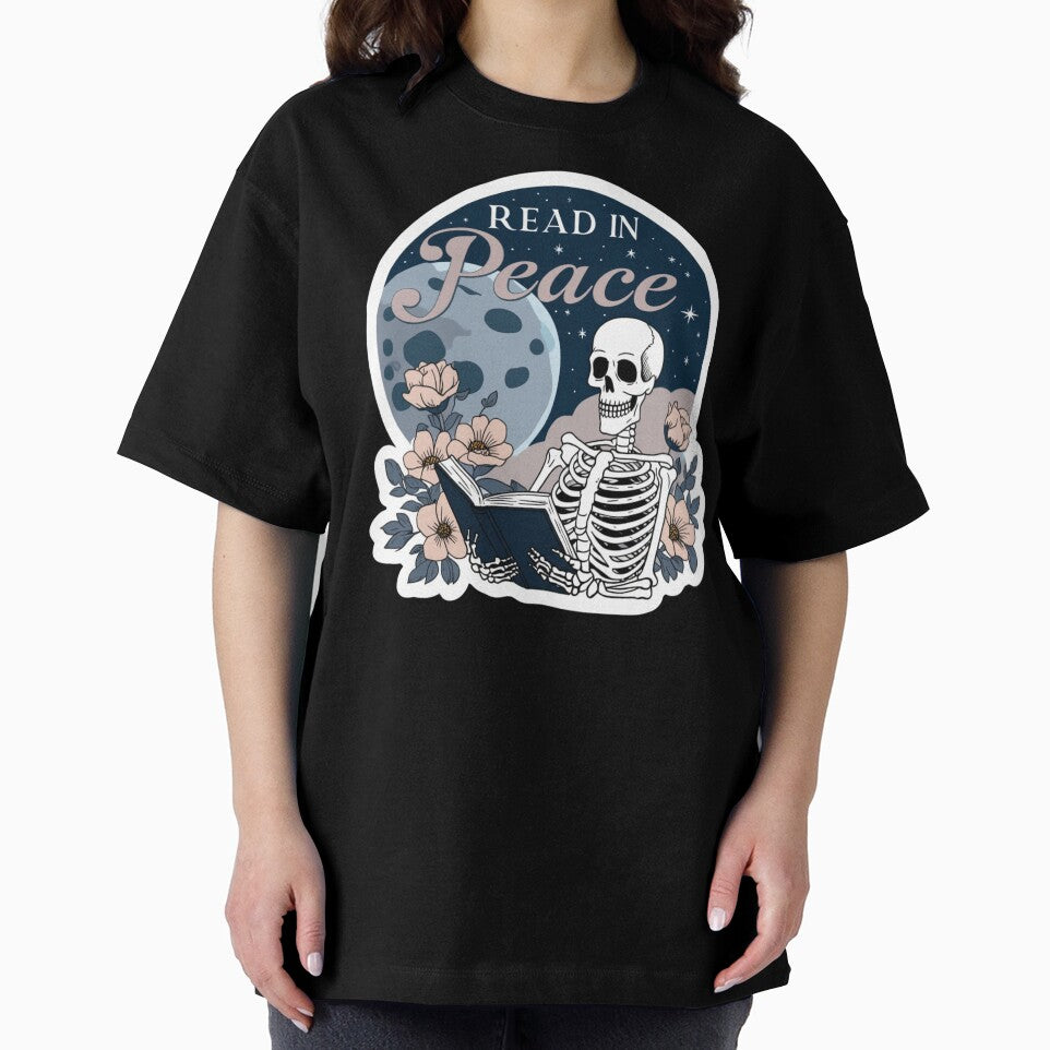 Read in Peace (Skeleton Reading a Book) by Trendz by Ami
