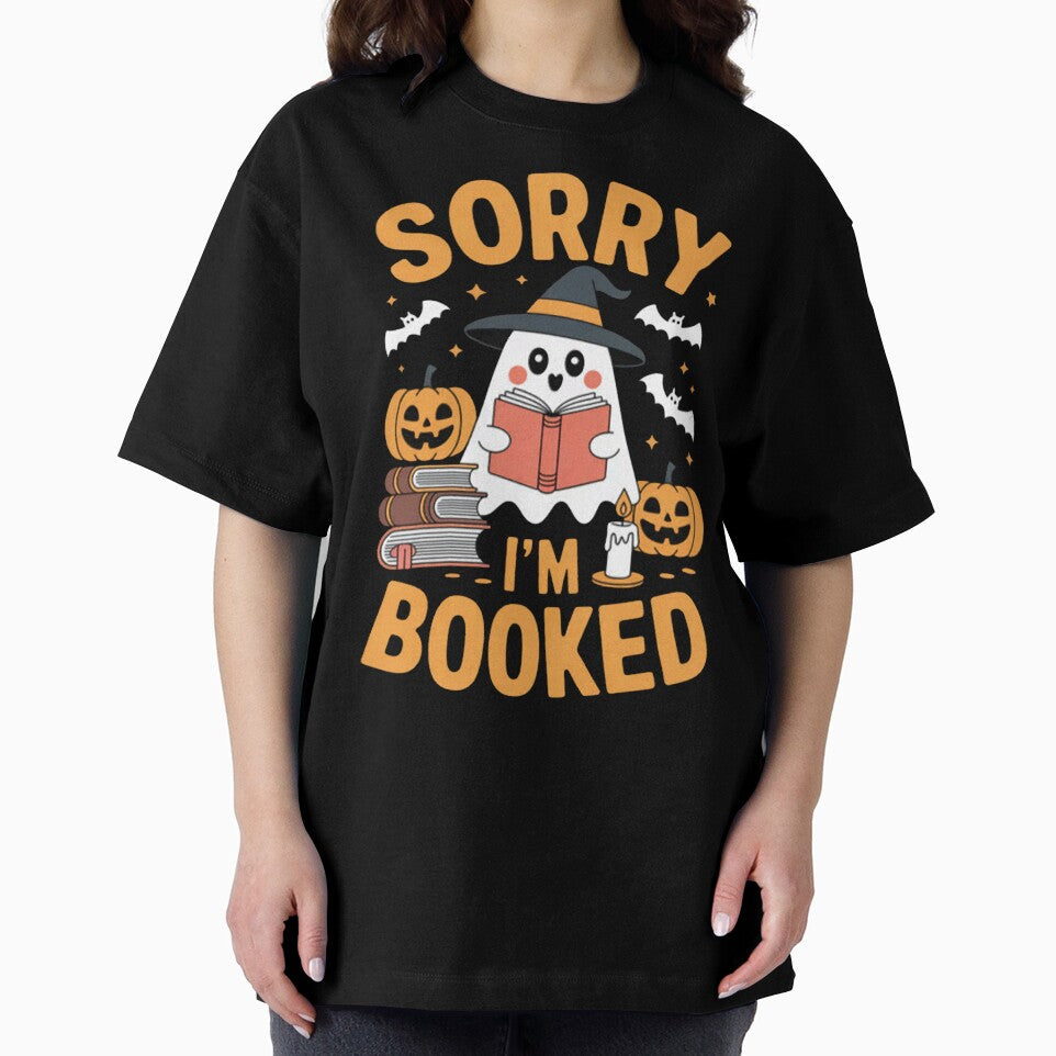 Sorry I'm Booked Ghost Reading Book Lover Teacher Halloween by Vastingan