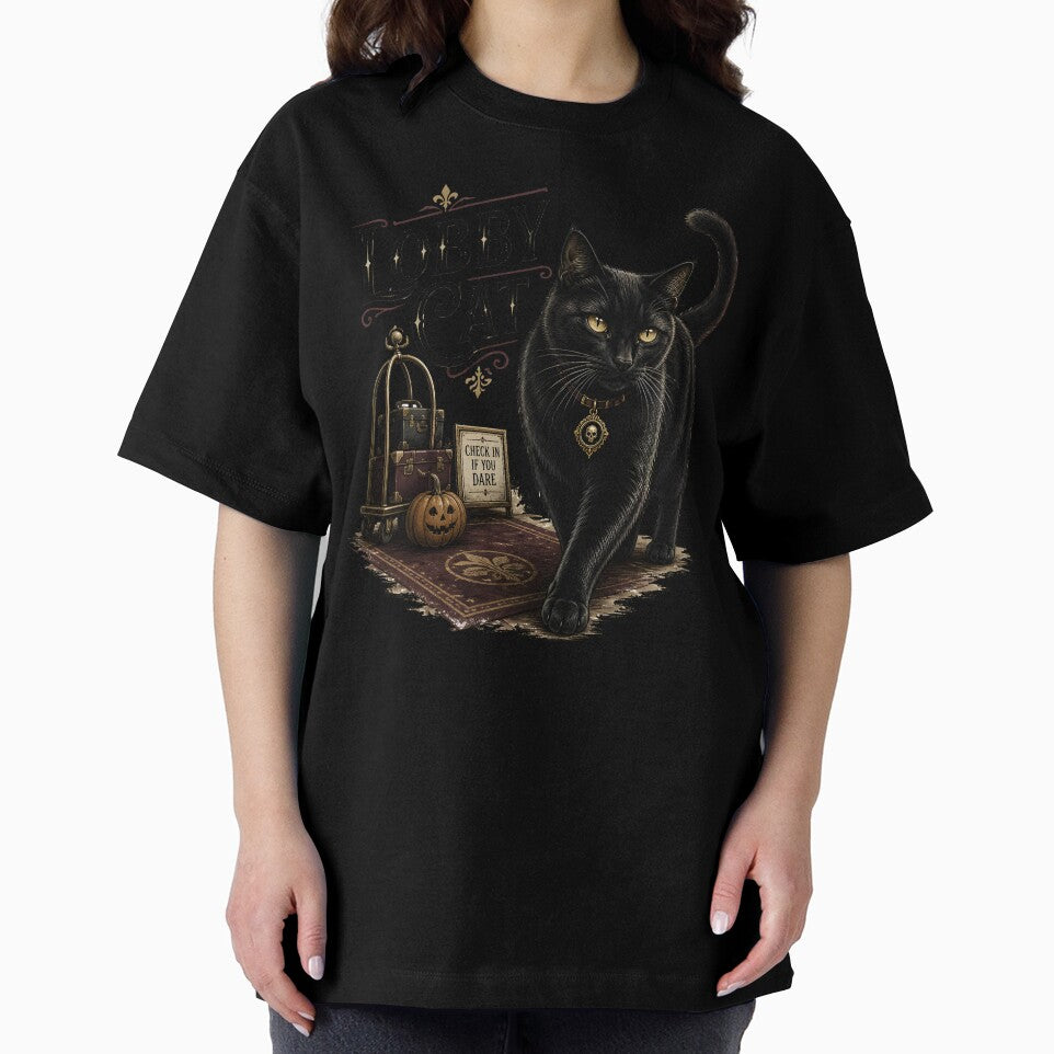 Haunted Lobby Cat Retro Halloween Poster Halloween by KristenosNehk