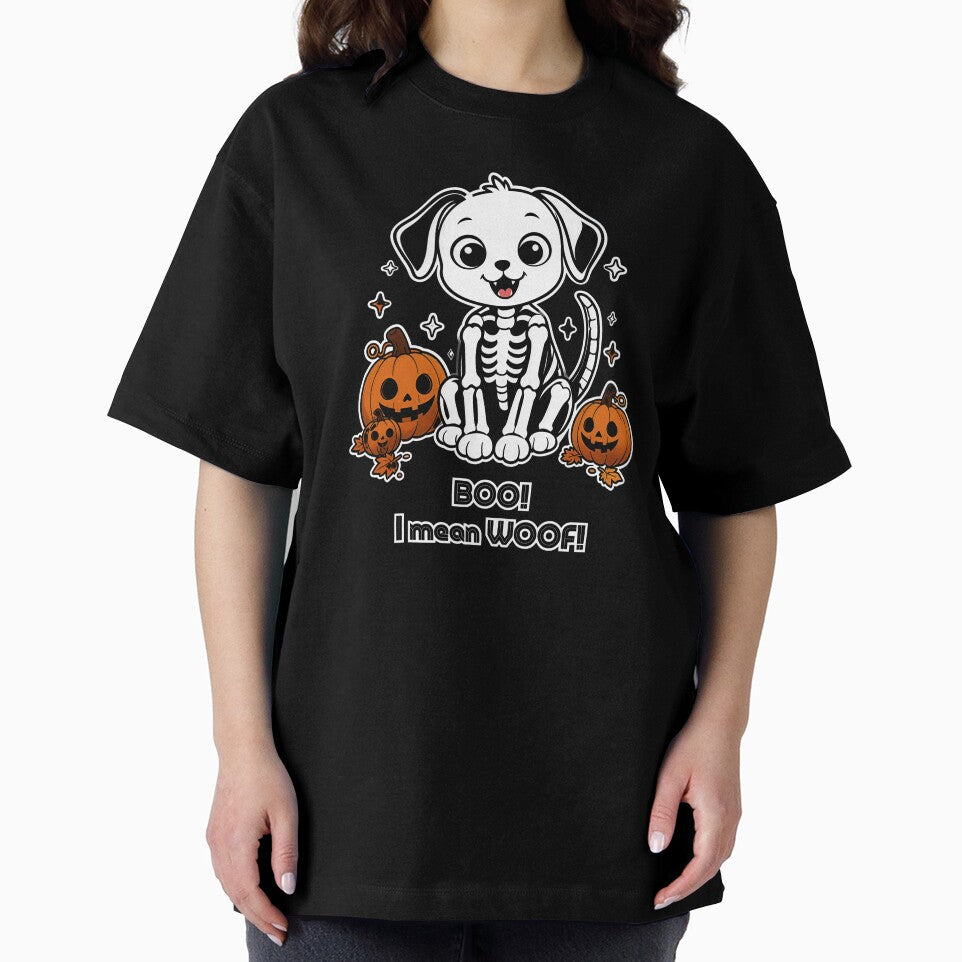 Skeleton Dog - Halloween Dog with Pumpkins by MaddyDesignsCo