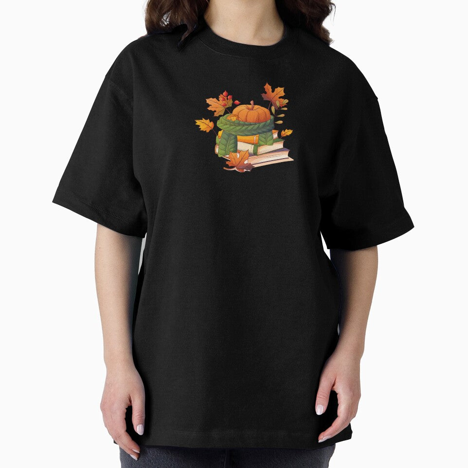 Pumpkin and Books Cozy Autumn Illustration by ColorloomArt