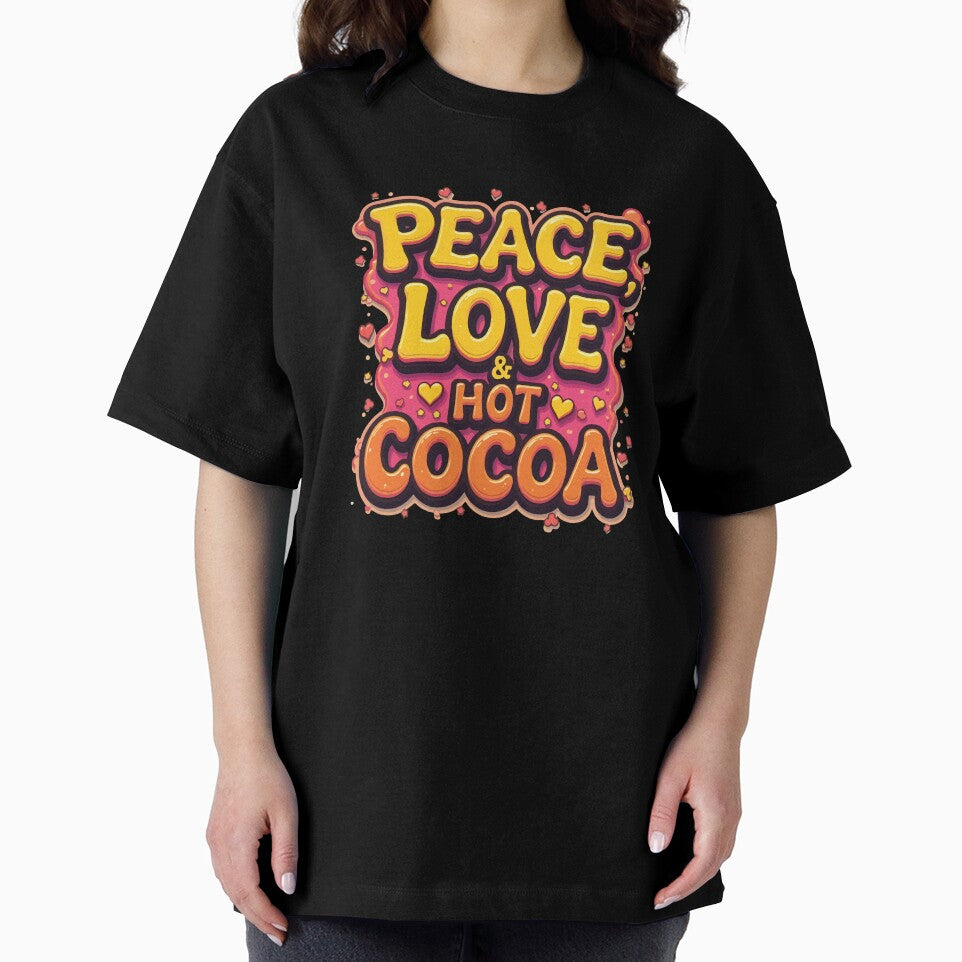 Peace, Love & Hot Cocoa - Cozy Winter Holiday Graphic Design by Design-Pro-21