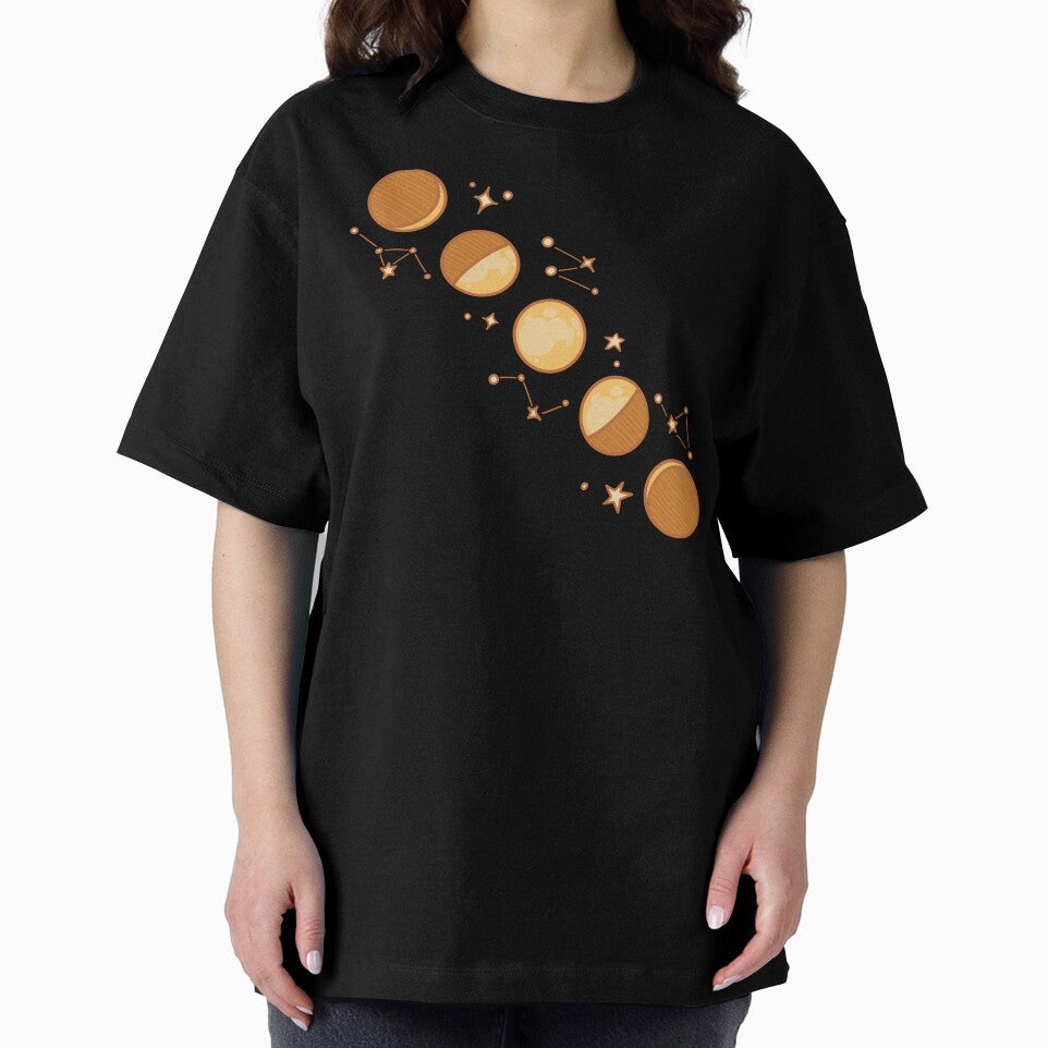 Gold Moon Phases and Stars by Somewhere in the Sea