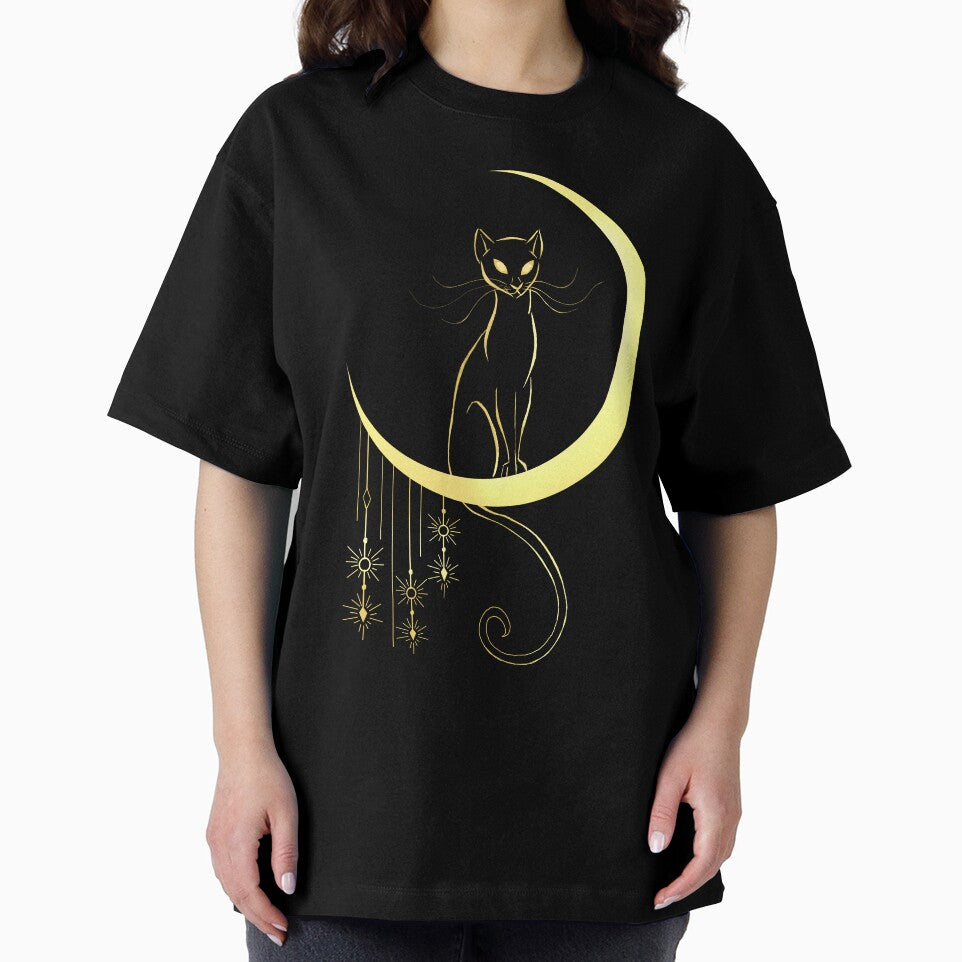 Art Deco Cat on Moon by Rasijan
