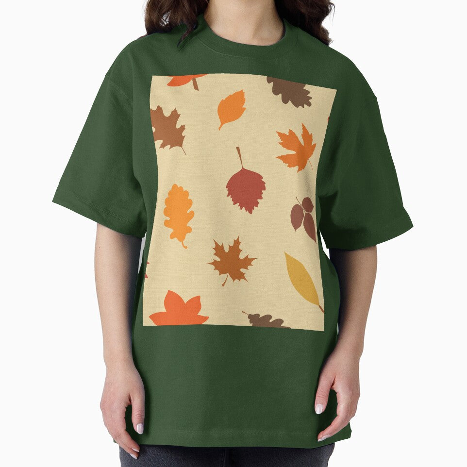 Autumn Leaf Toss in Eggshell with Burlap Texture by YesterdayColl