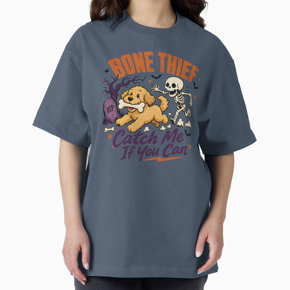 Bone Thief Halloween Dog | Skeleton Chase Pet Design by MOCH- ART