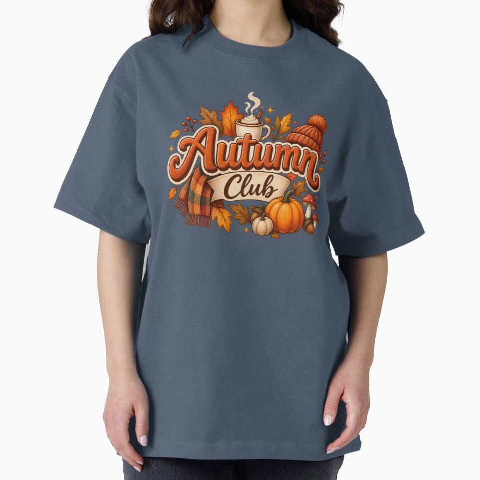 Autumn Club – Cozy Fall Season with Pumpkin, Coffee & Leaves by blankTeeShirt