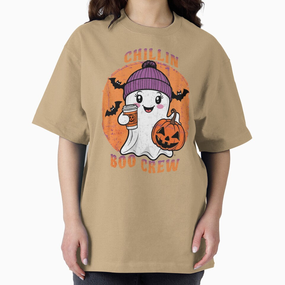 Cute Ghost Halloween Chillin Boo Crew Design by TrendTeeLab