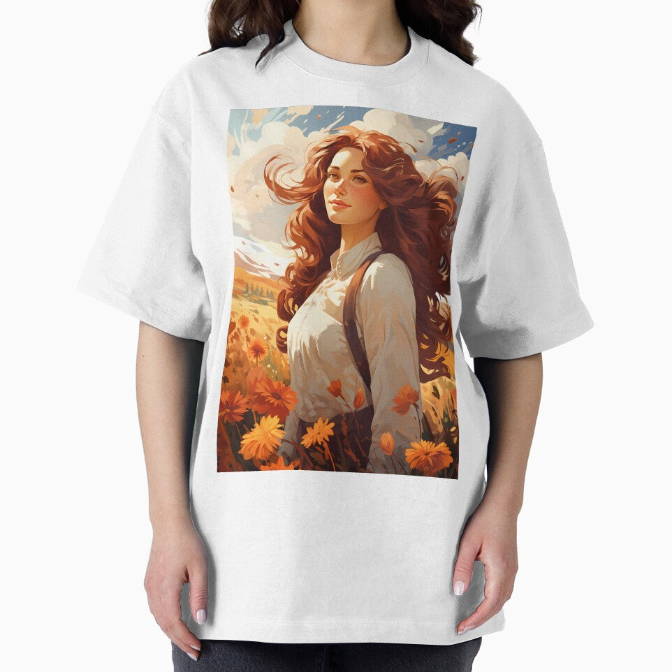 Fall Pioneer Lady Design, Autumn Season Flowers Country Side by NearlyNow