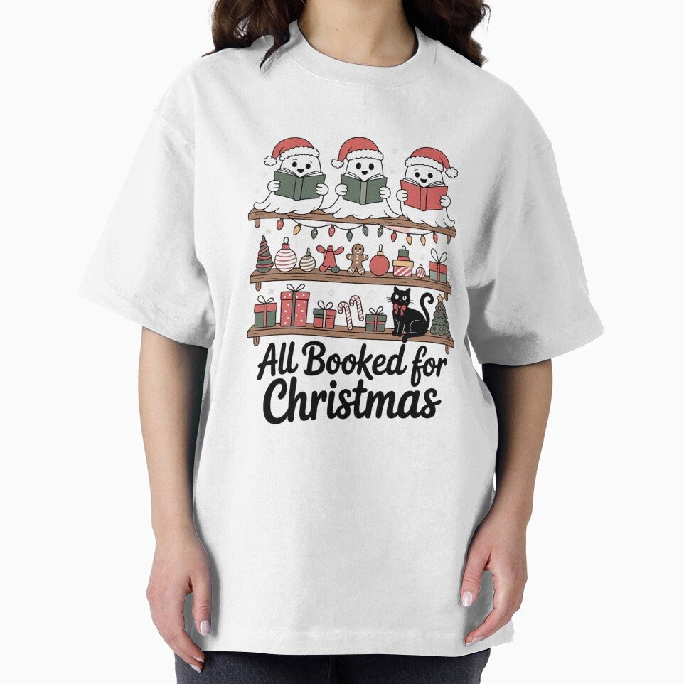 All Booked For Christmas, Cute Ghost Reading Book Xmas by HaileyRobel