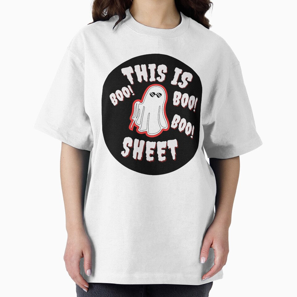 MAN THIS IS BOO SHEET, THIS IS SOME BOO SHEET, Cute Halloween Ghost, Cool Orange Ghost (Red) by STC SHOP