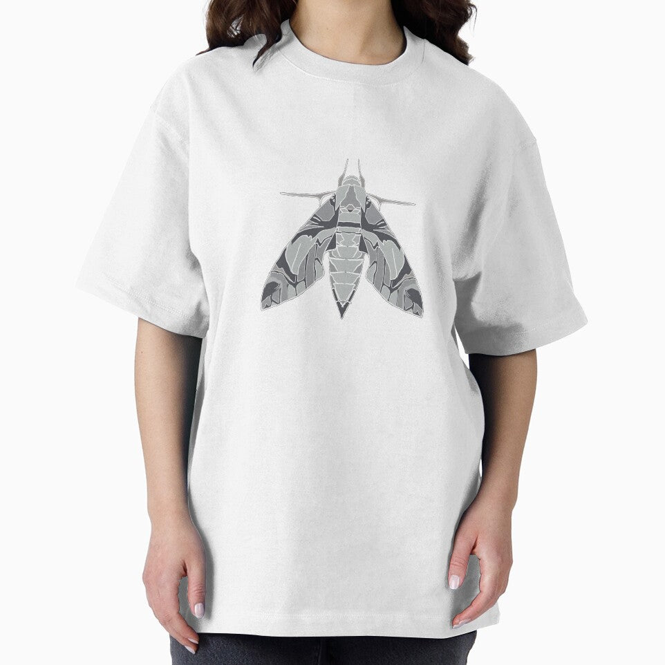inverted oleander Moth black and white by Moth-Oak