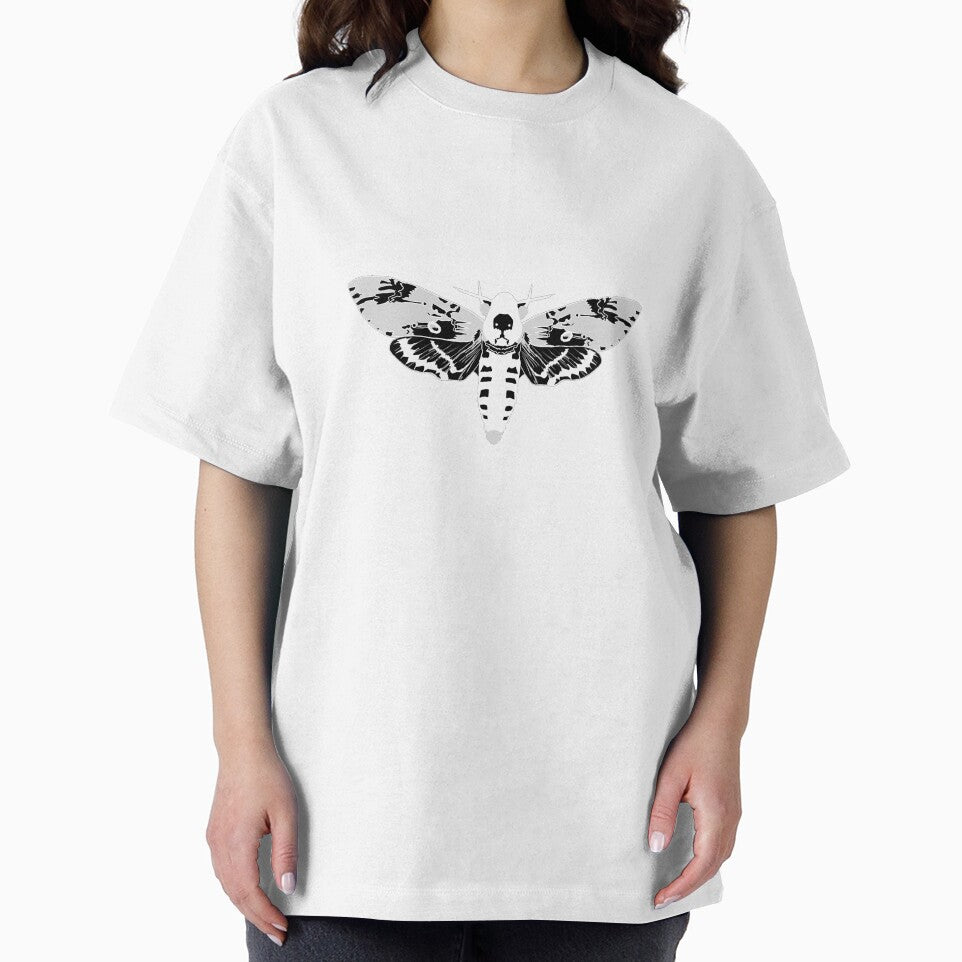 Inverted Monochrome line art death hawk moth by Moth-Oak