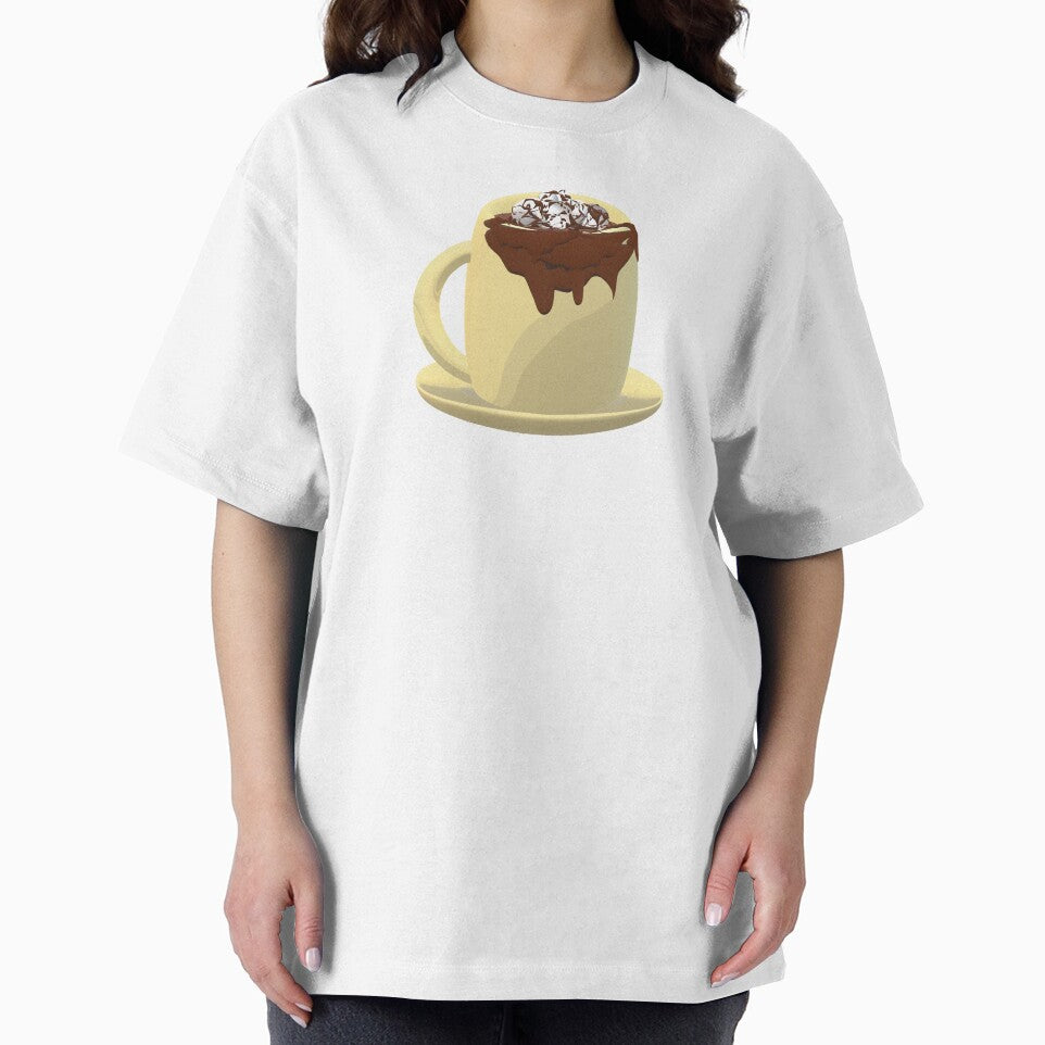 Mug of Hot Chocolate with Marshmallows and Chocolate Drizzles. (White Background) by ArtByLM