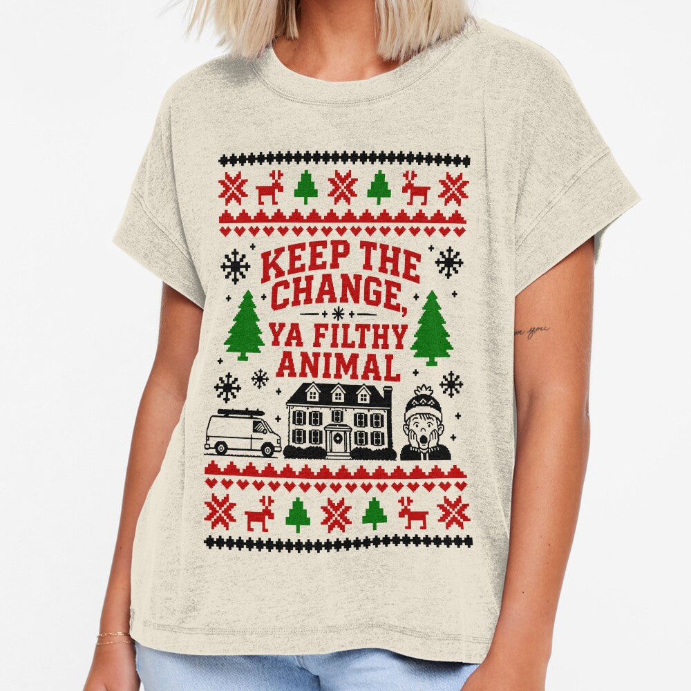 Keep The Change Funny Ugly Christmas Sweater by hobbybox