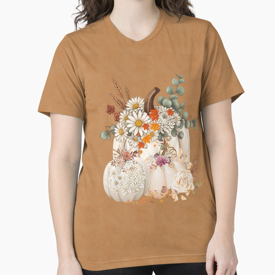 Boho Autumn Pumpkins and Floral Watercolor Art - Fall Harvest by VibranPalette