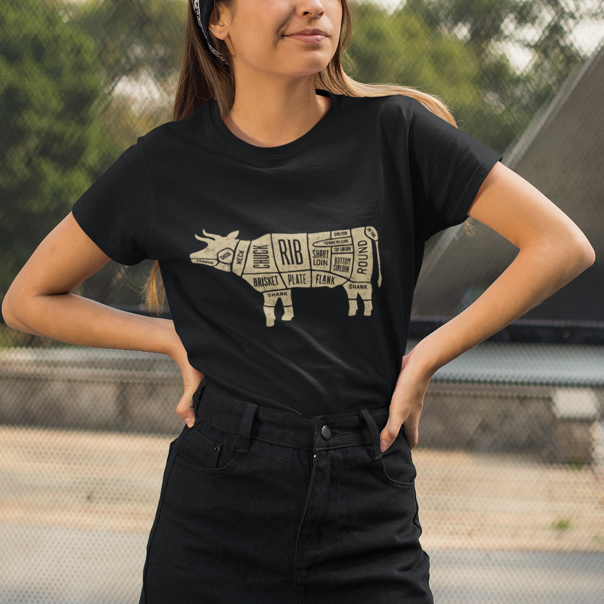Beef Cow Diagram Tee