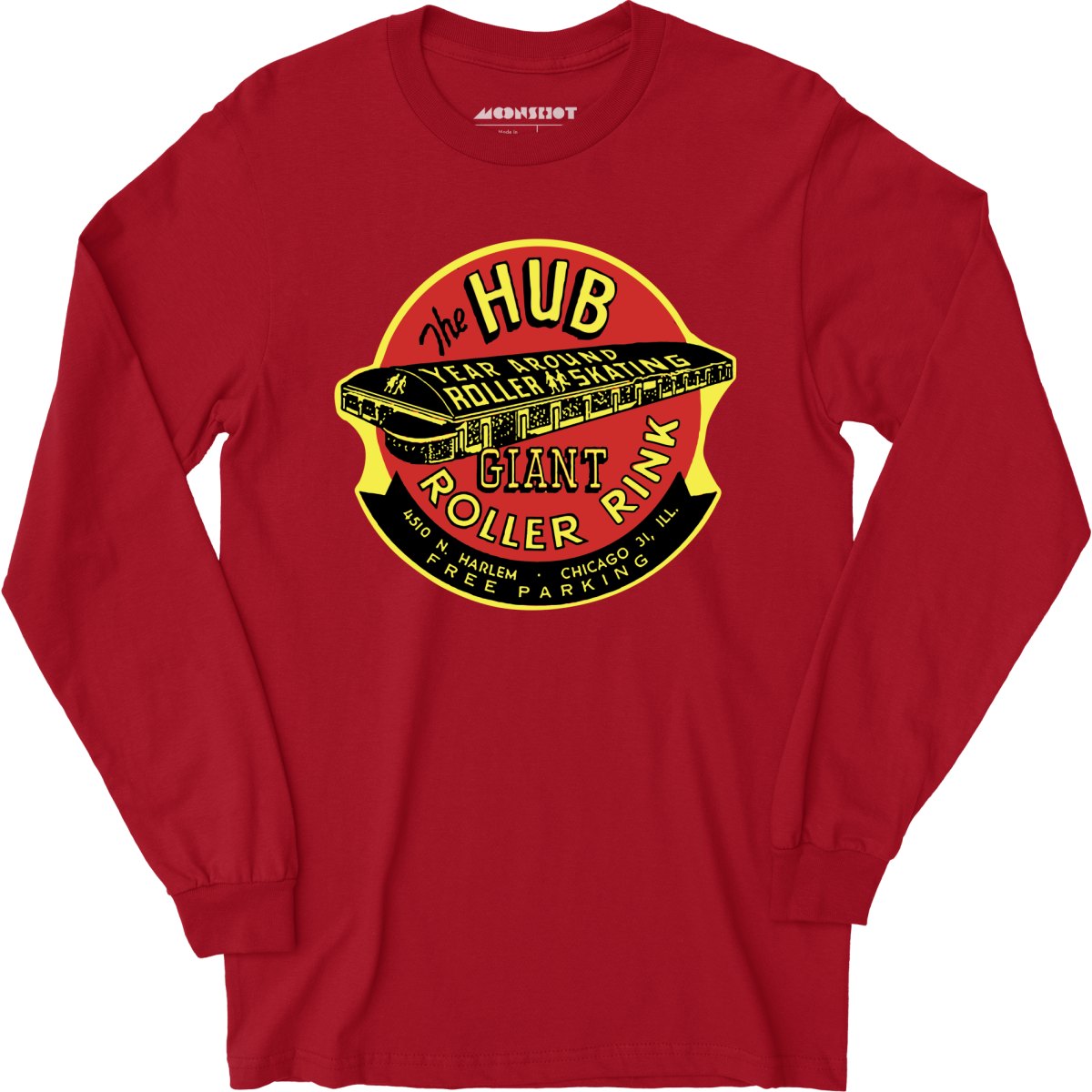 The Hub Roller Rink - Chicago, Illinois - Vintage Roller Rink - Long Sleeve