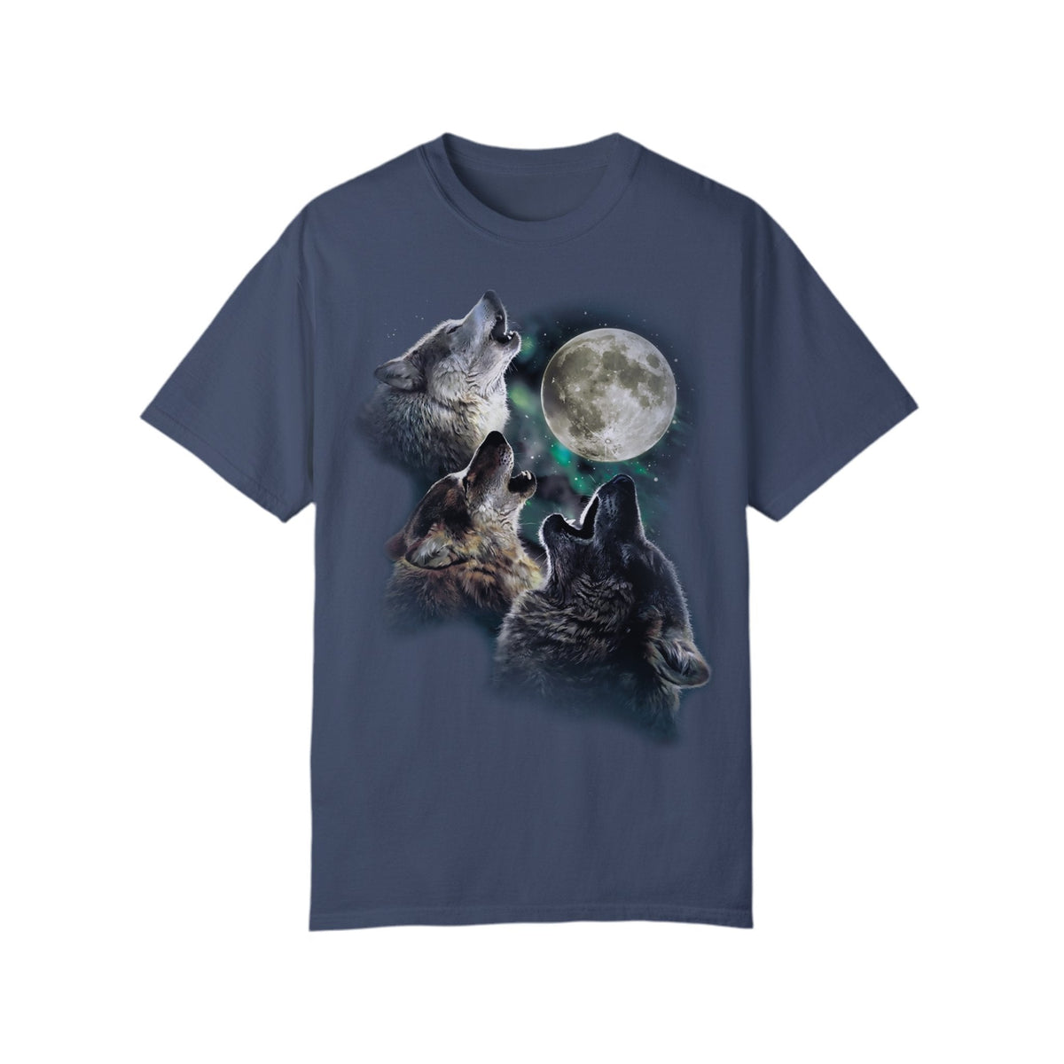 Three Wolves Howling At Moon