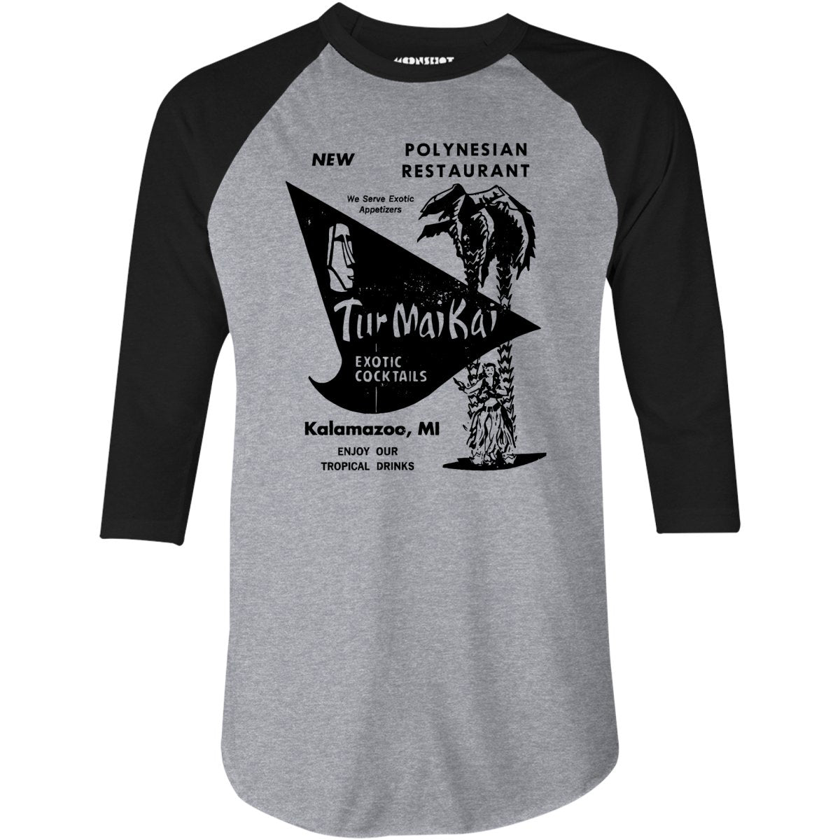 Tur Mai Kai - Kalamazoo, MI - Vintage Tiki Bar - 3/4 Sleeve Raglan