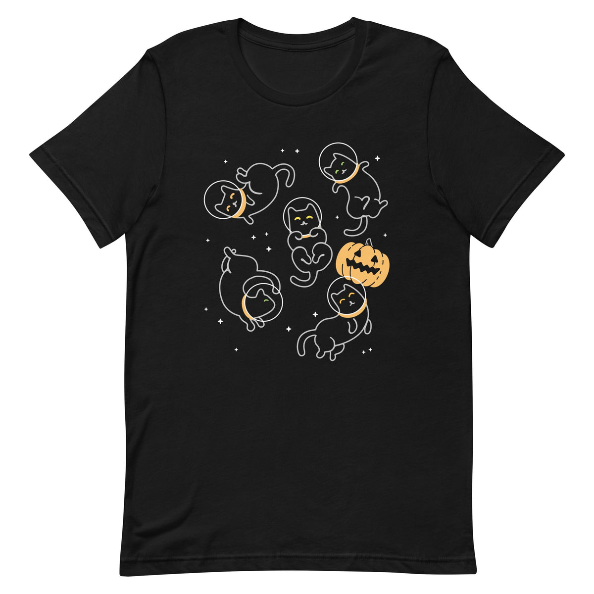 Cat Halloween In Space Men's Signature Tee