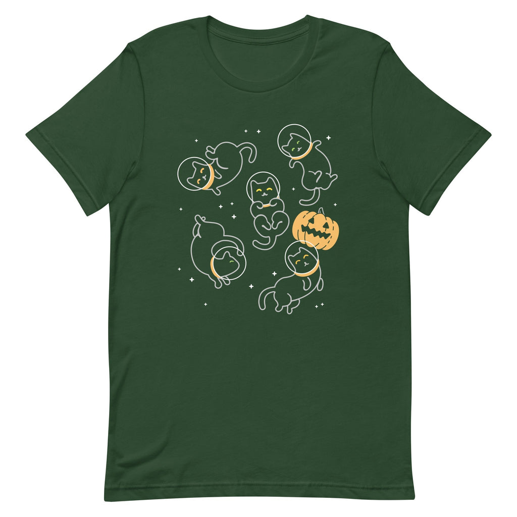 Cat Halloween In Space Men's Signature Tee
